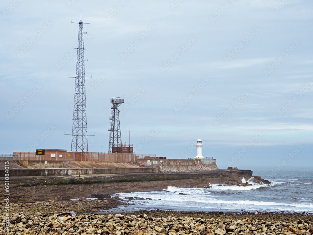 South Gare Lighthouse and Breakwater near Redcar, England