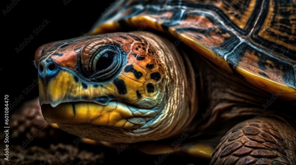 Obraz premium A turtle, vibrant colors ai, ai generative, illustration
