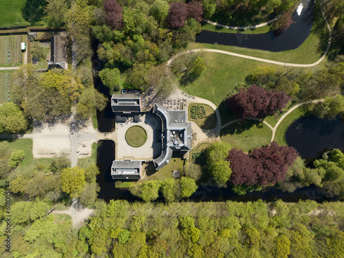 Aerial drone photo of Castle Groeneveld an 18th century country housein The Netherlands. photo