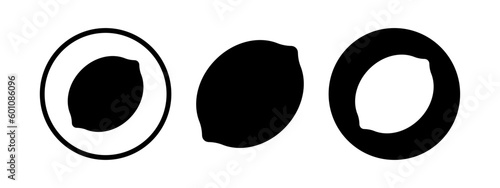 Set of lemon icon. Lemon citrus vector illustration. Vitamin sign. Lime fruit.