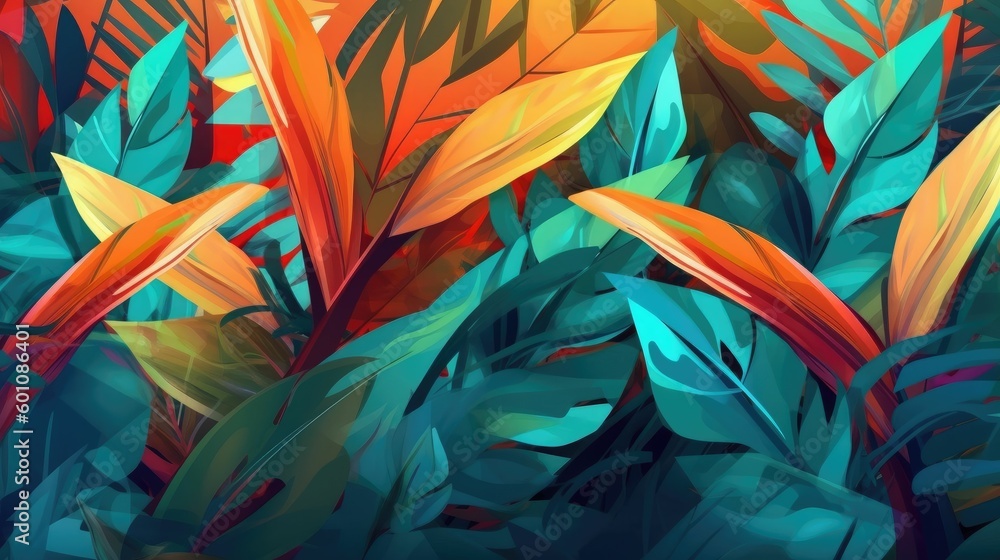 Beautiful abstract digital art with geometric shapes