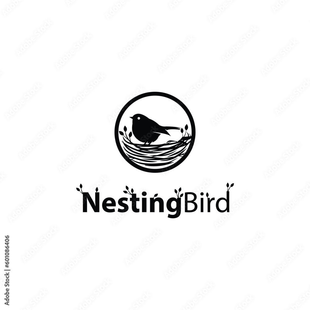 Nesting Bird Logo vector simple Nesting Bird Logo vector simple
