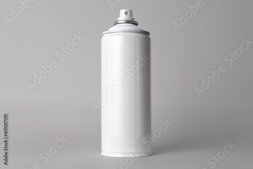 White Paint Aerosol Spray Metal 3D Bottle Can, Graffiti, Deodorant, Illustration Isolated On White Background. Mock Up Template For Your Design. 3D illustration, 3D rendering.