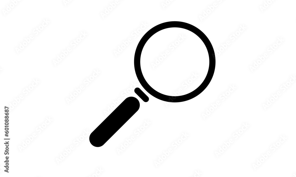 Magnifying Glass Glyph Vector Icon, Symbol or Logo. Magnifying Glass Glyph Vector Icon, Symbol or Logo.