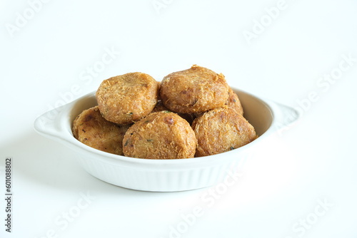 fried mashed potato or perkedel kentang. selective focus