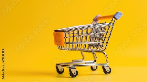 Miniature Supermarket Cart with Shopping Bags