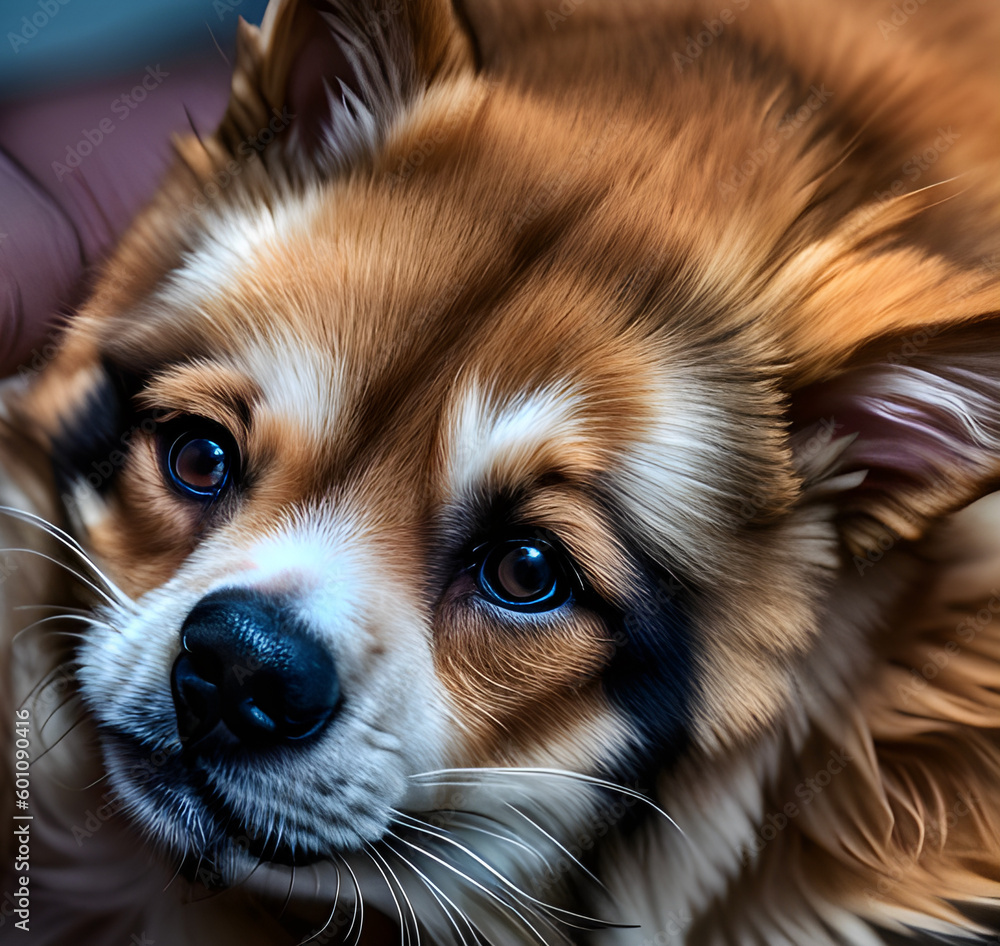 Portrait d'un chien,IA générative. Portrait d'un chien,IA générative.