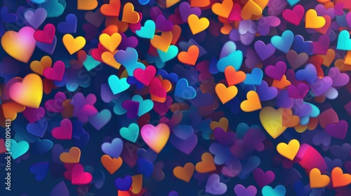 Colorful hearts background