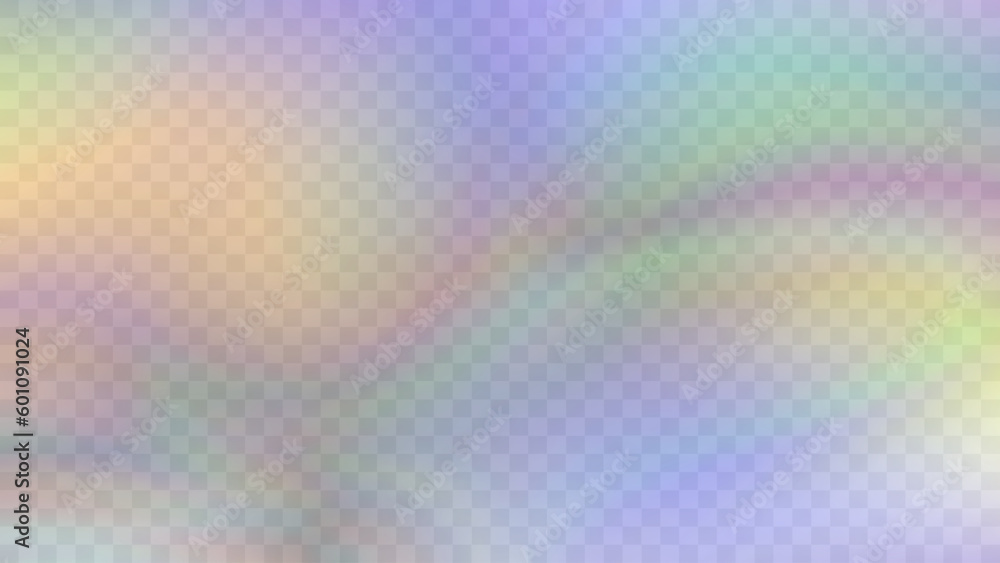 Modern blurred gradient background in trendy retro 90s, 00s style. Y2K aesthetic. Rainbow light prism effect. Hologram reflection. Poster template for social media posts, marketing, sales promotion.