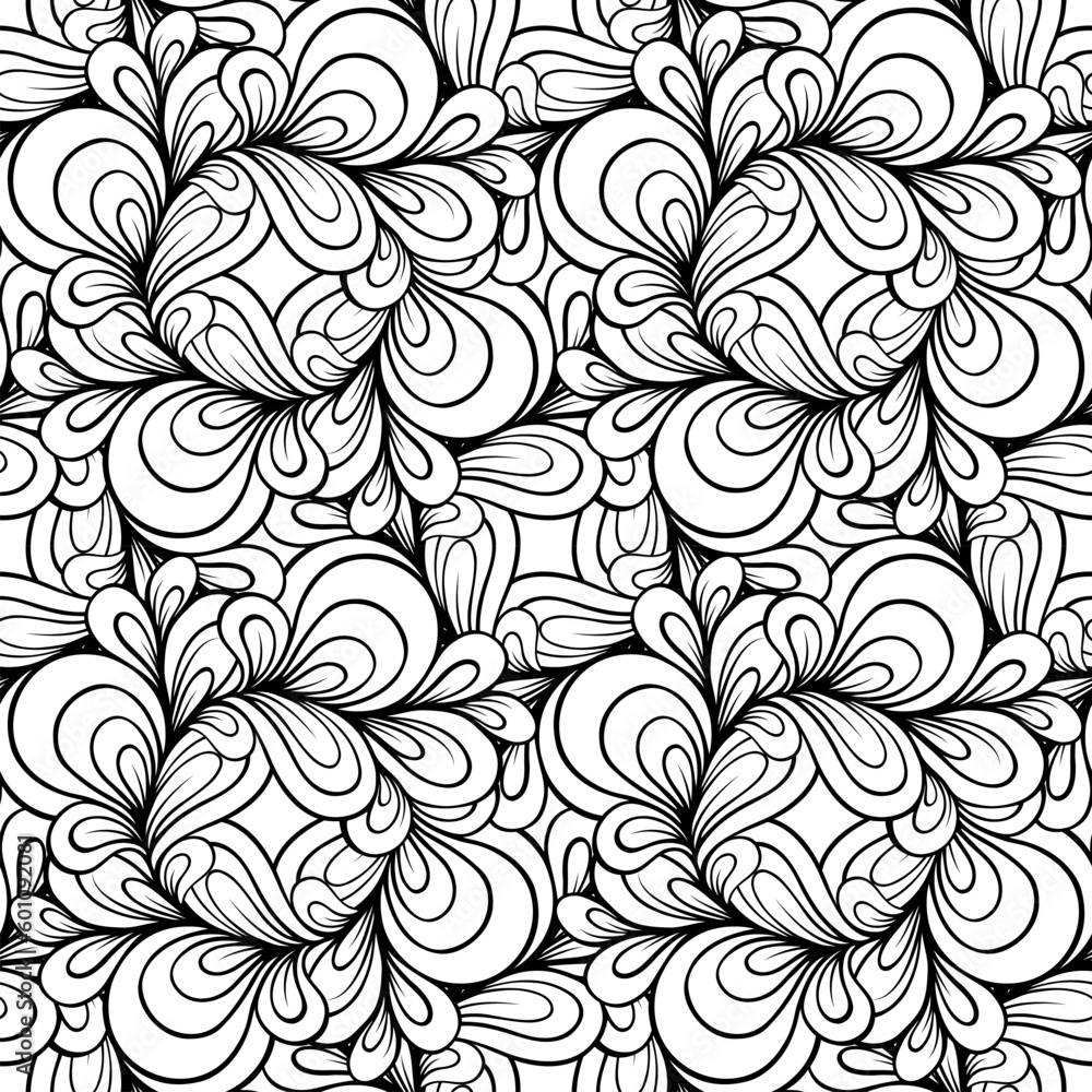 Black and white abstract doodles seamless pattern. Black and white abstract doodles seamless pattern.