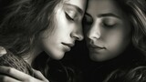 Two women in a close embrace