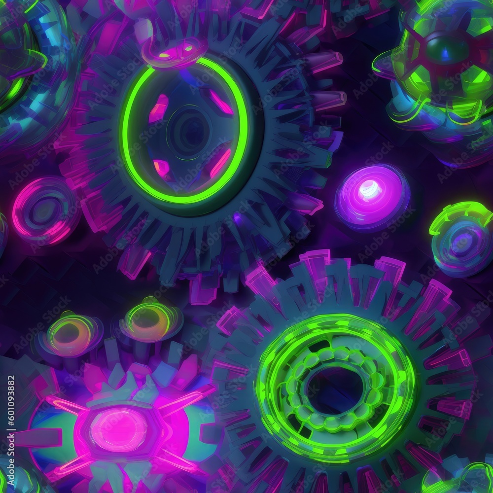 seamless tillable patterns of Abstract sci-fi cyberpunk neon generative ai items seamless tillable patterns of Abstract sci-fi cyberpunk neon generative ai items