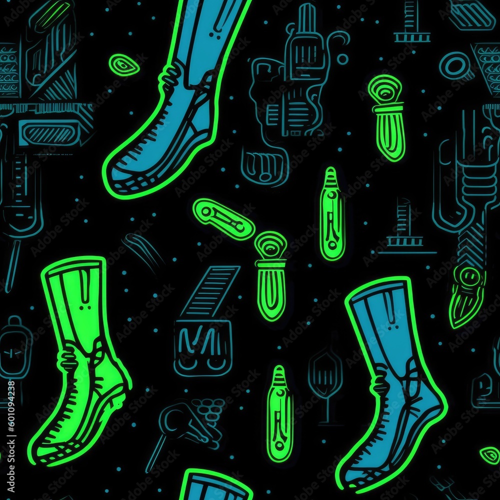 seamless tillable patterns of Abstract sci-fi cyberpunk neon generative ai items seamless tillable patterns of Abstract sci-fi cyberpunk neon generative ai items