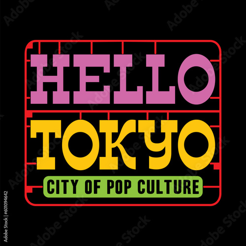 Tokyo japan typography slogan streetwear y2k style logo vector icon illustration. Print, poster, fashion, tshirt, sticker