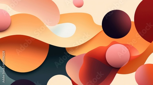 Abstract floating shapes art