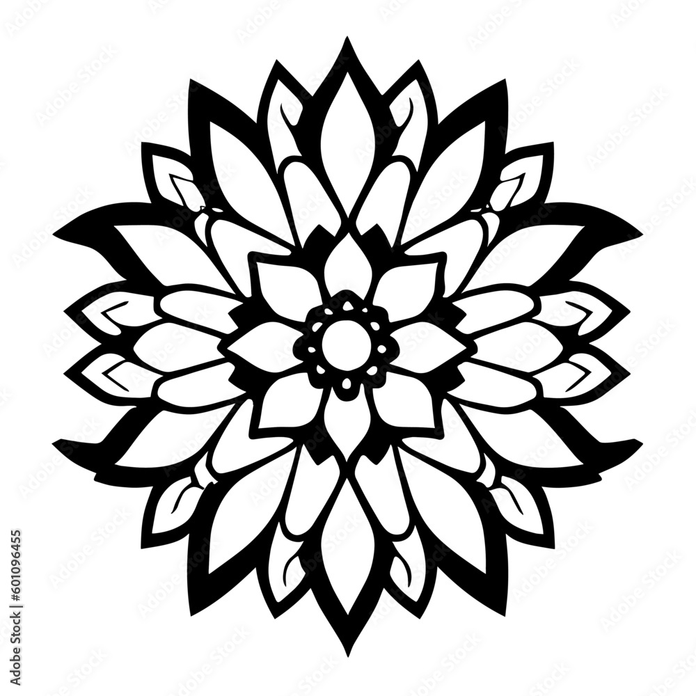 Flower clipart vector design black and white Flower clipart vector design black and white