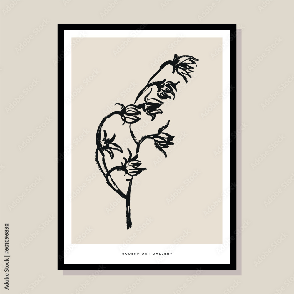 Abstract boho style botanical vector art print poster for your wall art gallery Abstract boho style botanical vector art print poster for your wall art gallery