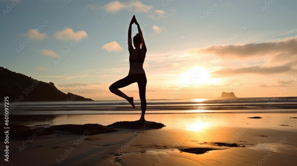 Yoga on a seashore