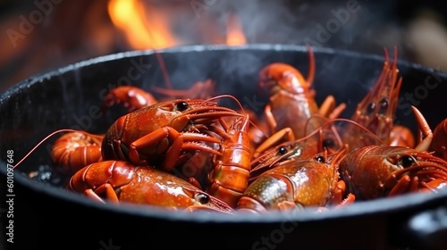 Boiling Crayfish in a Pot