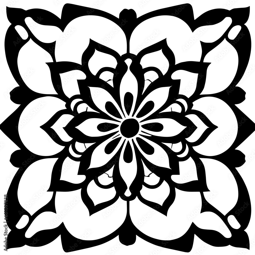 Flower clipart vector design black and white Flower clipart vector design black and white