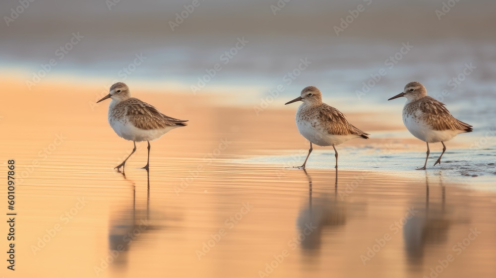 custom made wallpaper toronto digitalGroup of sandpipers on the beach