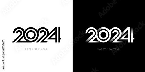 Vector illustration with 2024 sign for flyer template, greeting card, poster, banner or social media. 2024 number design for Happy New Year and Merry Christmas.
