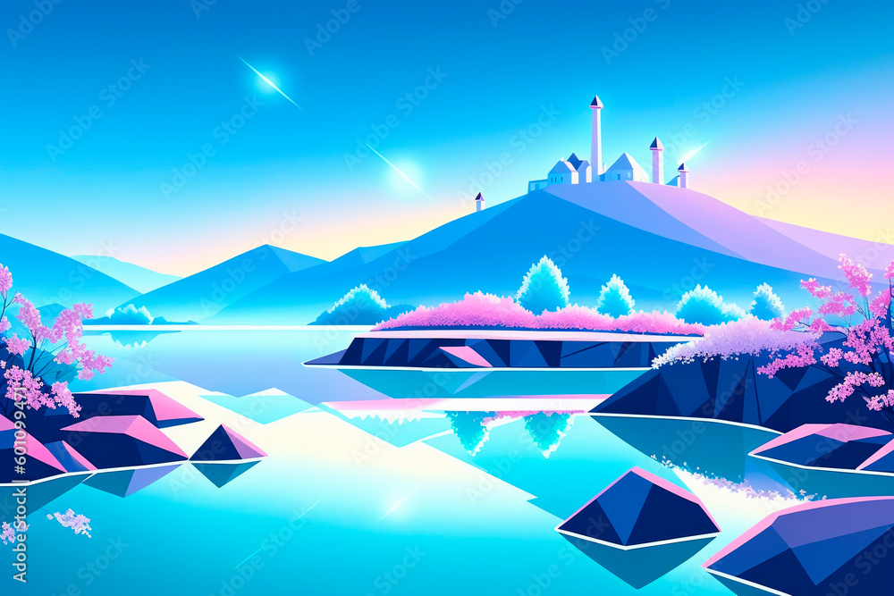 Naklejka premium Generative concept art illustration. Generative ai.