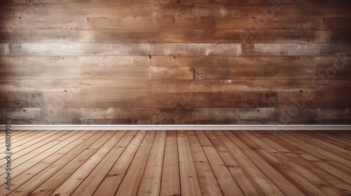 wooden room with wooden floor, product backdrop