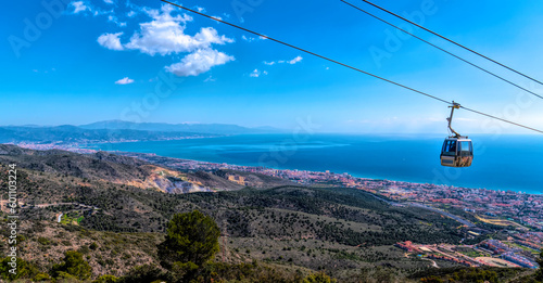 Costa del Sol coast Benalmadena Spain from Monte Calamorro with cable car