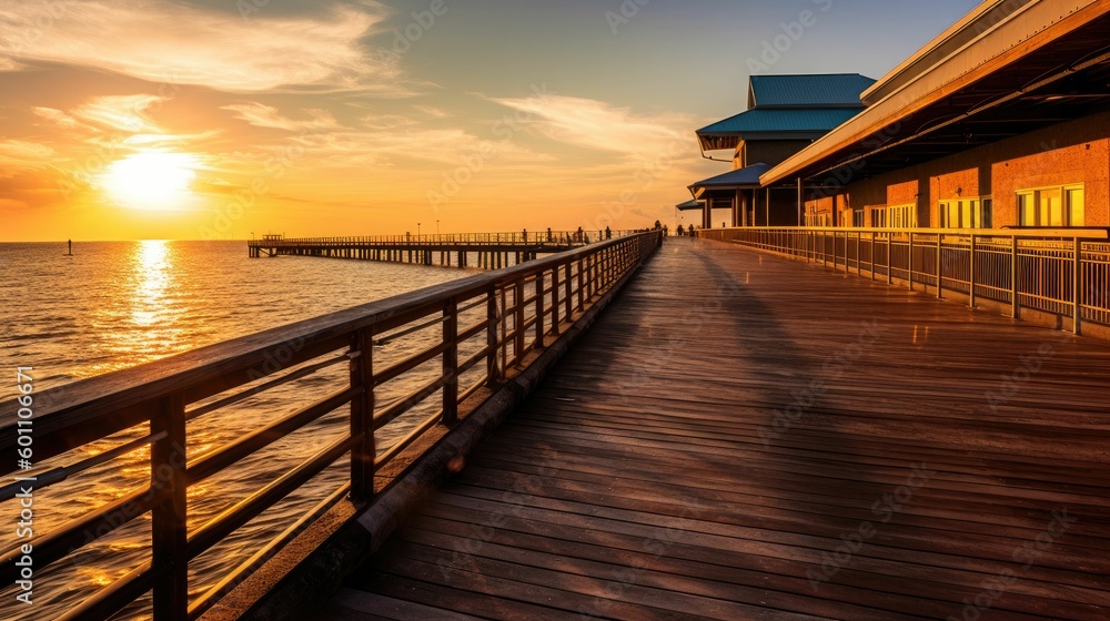 Obraz premium St. Petersburg pier at sunset