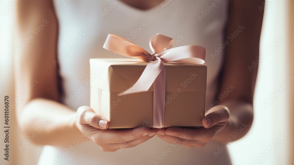 Woman holding a present Woman holding a present
