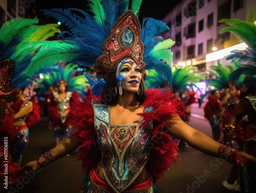 Vibrant Rio Carnival Parade, AI Generated