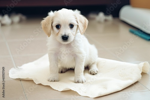 Puppy on Absorbent Litter -ai generated
