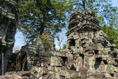 Ta Phrom temple with trees growing from the rocks (which inspired Tombraider, Lara Croft) photo