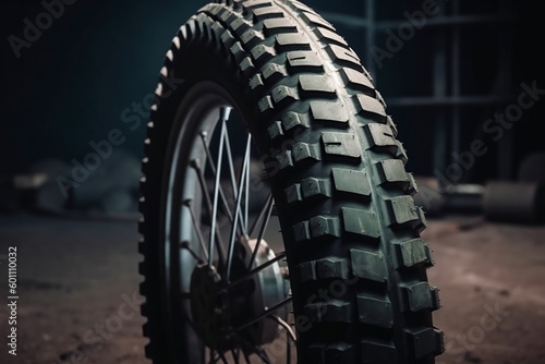 illustration, the tread of a motorcycle tire, generative ai.