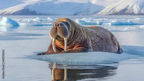 Walrus on a piece of ice