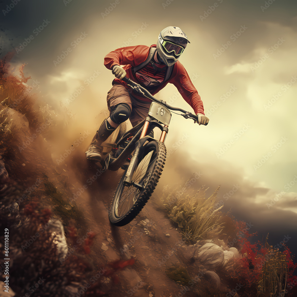 Naklejka premium Downhill Sport Activity. Generative AI