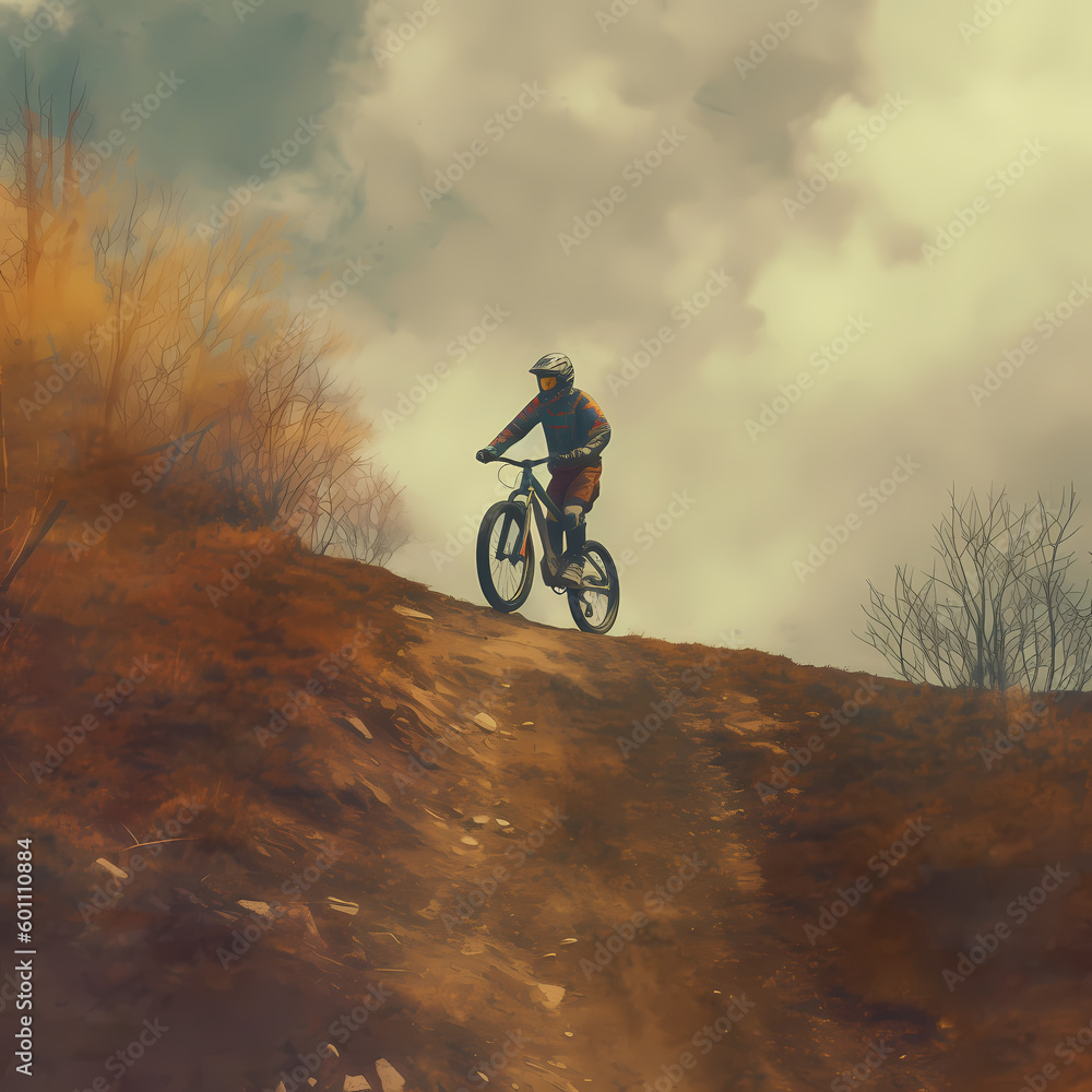 Naklejka premium Downhill Sport Activity. Generative AI