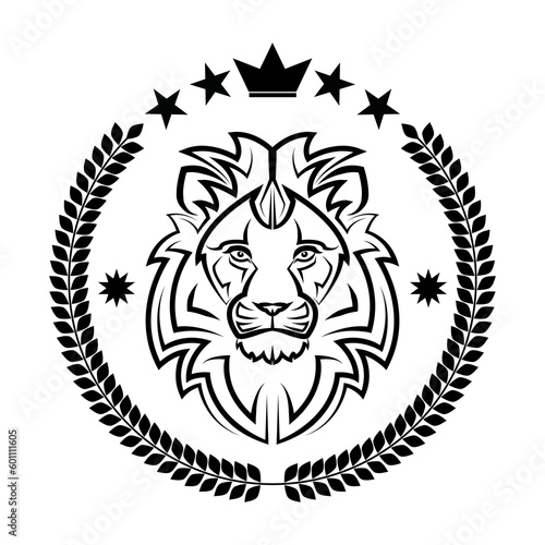 lion king vintage logo line art