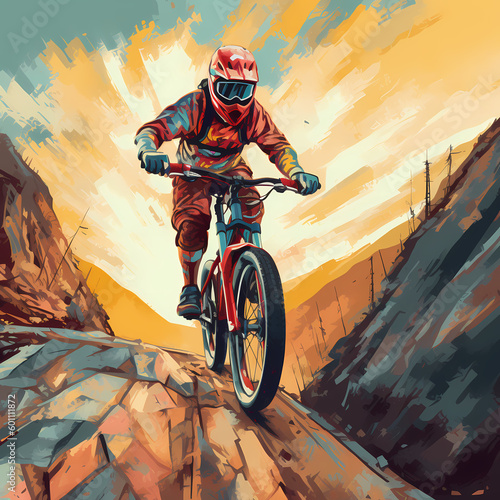 Downhill Mountain Biker, Generative AI