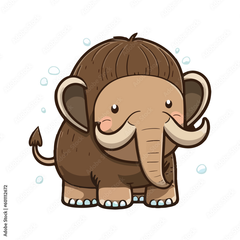Fototapeta premium vector cute mammoth cartoon style