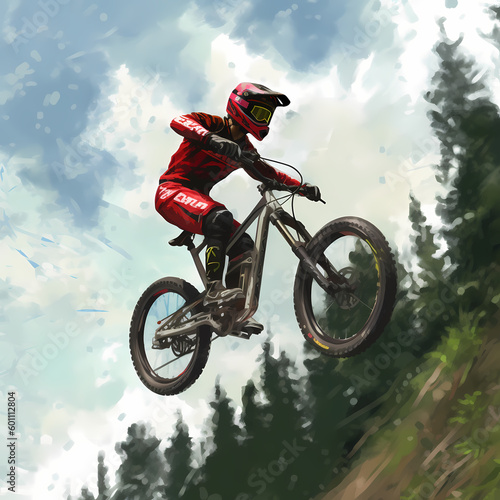 Downhill Mountain Biker, Generative AI