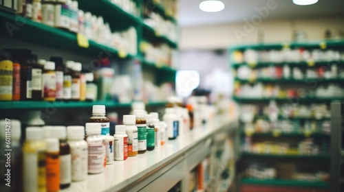 Blurred drugstore background and defocus