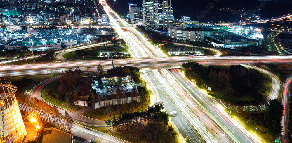 the night view of seoul Korea