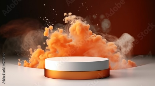 Abstract smoke pedestal background for product presentation