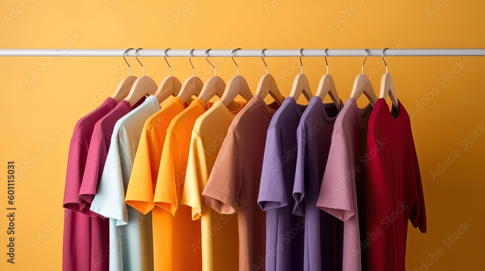 t - shirt on hangers , Generative AI
t - shirt on hangers , Generative AI