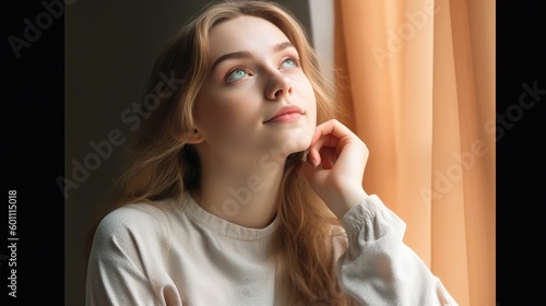 Portrait of a thoughtful young woman