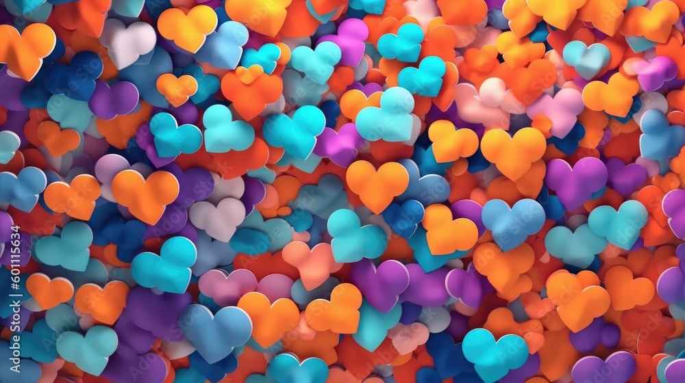 Colorful hearts background generated by AI Colorful hearts background generated by AI