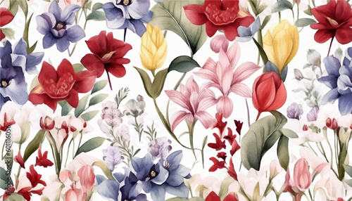 vintage Floral pattern, flowers print. Modern botanical pattern. Fashionable template for design. Background for wallpaper or fabric. Botanic Tile.