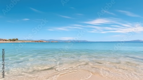 Panoramic view of beach with sea waves